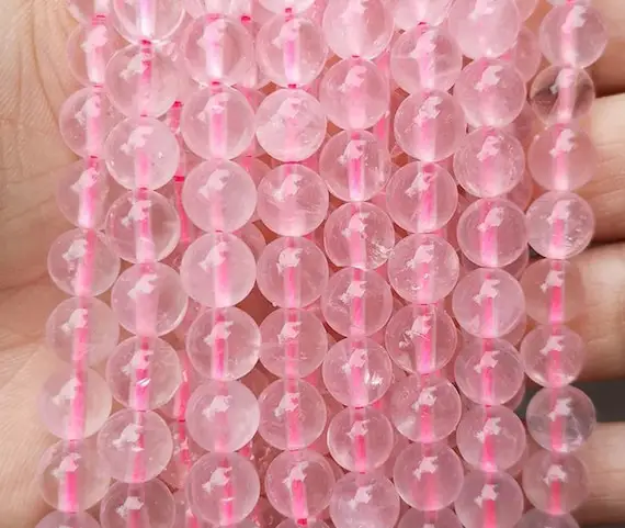 Natural Rose Quartz Round Beads,4mm 6mm 8mm 10mm 12mm 14mm Rose Quartz Loose Beads Wholesale Supply,one Strand 15"
