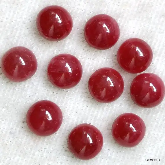 6mm Ruby Round Cabochon Loose Aaa Quality Gemstone.... Unheated Or Untreated.. 100% Natural.. Ruby Cabochon Round Loose Gemstone