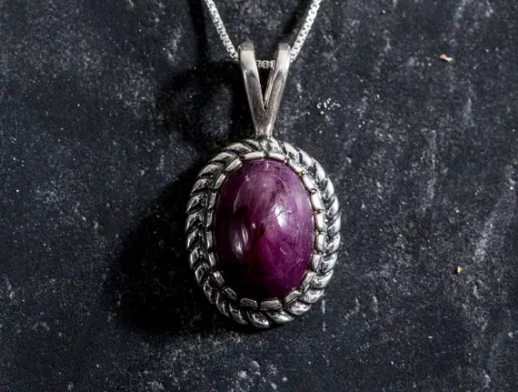 Large Ruby Pendant, Natural Ruby Pendant, Vintage Pendant, Ruby Pendant, July Birthstone, Red Pendant, July Pendant, Silver Pendant, Ruby