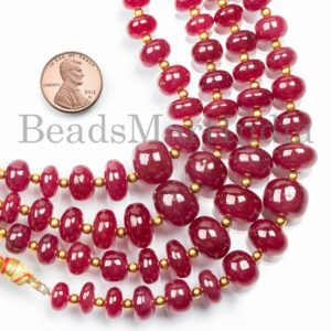 Shop Ruby Rondelle Beads! 8-14 mm Ruby Beads, Ruby Rondelle Beads, Ruby Smooth Beads, Ruby Gemstone Beads, Ruby Smooth Rondelle Beads, Ruby Plain Gemstone Beads | Natural genuine rondelle Ruby beads for beading and jewelry making.  #jewelry #beads #beadedjewelry #diyjewelry #jewelrymaking #beadstore #beading #affiliate #ad