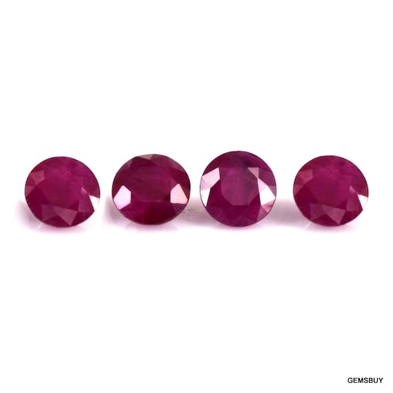 10 Pieces 4mm Ruby Faceted Round Loose Gemstone, 100% Natural Blood 4mm Red Ruby Round Faceted Aaa Quality Gemstone Unheated Or Untreated..