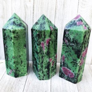 Large Ruby Zoisite Crystal Tower Point | Natural genuine stones & crystals in various shapes & sizes. Buy raw cut, tumbled, or polished gemstones for making jewelry or crystal healing energy vibration raising reiki stones. #crystals #gemstones #crystalhealing #crystalsandgemstones #energyhealing #affiliate #ad