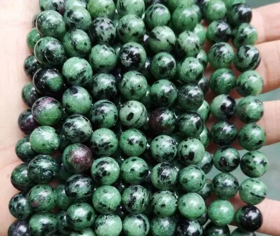 Natural Ruby Zoisite Round Beads,4mm 6mm 8mm 10mm 12mm Ruby Zoisite Gemstone Beads Wholesale Supply,one Strand 15"