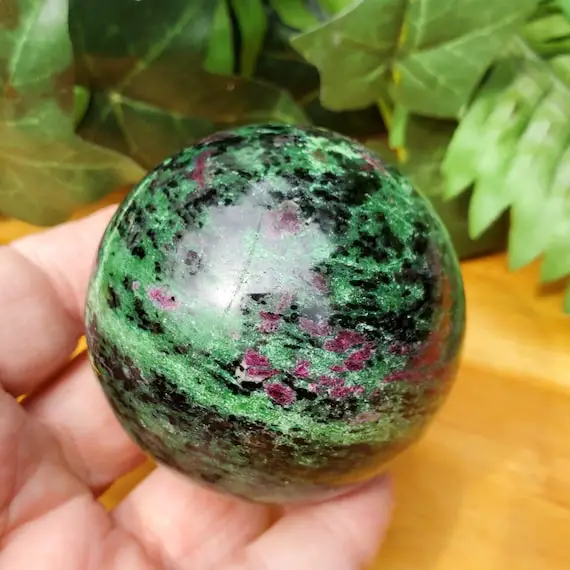 Ruby And Zoisite Sphere, Metaphysical Sphere, Ruby And Zoisite Round Stone, Ruby Crystal, Zoisite Crystal, Creativity And Happiness Stone