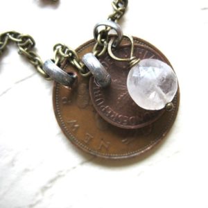 Shop Rutilated Quartz Necklaces! Coin Jewelry, Rutilated Quartz Necklace, Quartz Jewelry, Birthstone Coin Jewelry, Coin Necklace, Copper,Handmade Necklace, Made in USA | Natural genuine Rutilated Quartz necklaces. Buy crystal jewelry, handmade handcrafted artisan jewelry for women.  Unique handmade gift ideas. #jewelry #beadednecklaces #beadedjewelry #gift #shopping #handmadejewelry #fashion #style #product #necklaces #affiliate #ad