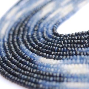 Shop Sapphire Rondelle Beads! 1/2 strand of gorgeous sapphire roundels | Natural genuine rondelle Sapphire beads for beading and jewelry making.  #jewelry #beads #beadedjewelry #diyjewelry #jewelrymaking #beadstore #beading #affiliate #ad