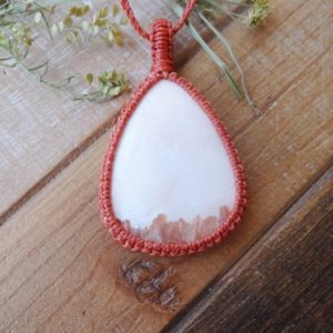 Shop Scolecite Necklaces! Large Scolecite macrame necklace, teardrop white stone pendant, gemstone pendants, handmade jewelry gift for her, mom, wife, sister | Natural genuine Scolecite necklaces. Buy crystal jewelry, handmade handcrafted artisan jewelry for women.  Unique handmade gift ideas. #jewelry #beadednecklaces #beadedjewelry #gift #shopping #handmadejewelry #fashion #style #product #necklaces #affiliate #ad