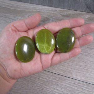 Shop Serpentine Shapes! Serpentine Flat Oval Palm Stone E138 | Natural genuine stones & crystals in various shapes & sizes. Buy raw cut, tumbled, or polished gemstones for making jewelry or crystal healing energy vibration raising reiki stones. #crystals #gemstones #crystalhealing #crystalsandgemstones #energyhealing #affiliate #ad