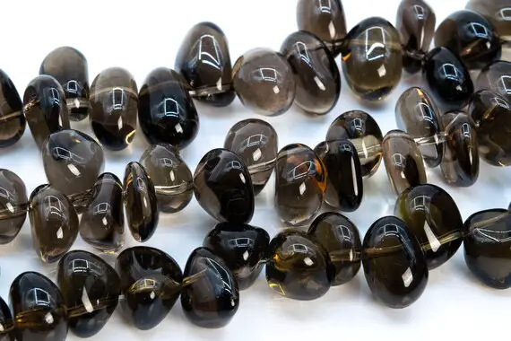 14x9mm Coffee Brown Smoky Quartz Beads Grade Aaa Genuine Natural Gemstone Full Strand Pebble Nugget Loose Beads 15.5" (116354-1765)