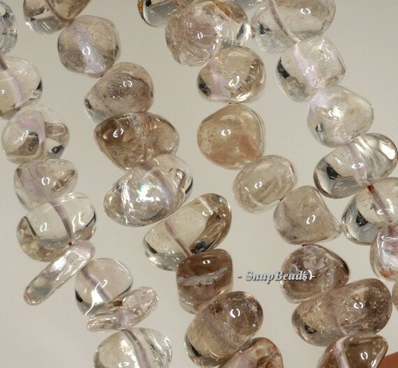 16x8-10x6mm Smoky Quartz Gemstone Pebble Nugget Loose Beads 7 Inch Half Strand (90191358-b11-520)