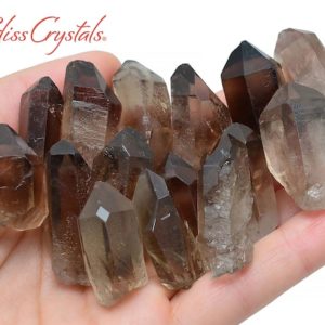 Shop Smoky Quartz Points & Wands! 2 Rough SMOKY QUARTZ Points 1" Size Large for Protection #SQ92 | Natural genuine stones & crystals in various shapes & sizes. Buy raw cut, tumbled, or polished gemstones for making jewelry or crystal healing energy vibration raising reiki stones. #crystals #gemstones #crystalhealing #crystalsandgemstones #energyhealing #affiliate #ad