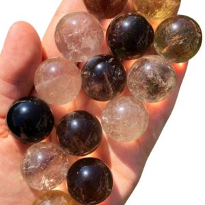 Shop Smoky Quartz Shapes! Smoky Quartz crystal sphere (0.5" – 1.5") Smoky Quartz sphere – Crystal Quartz – Smoky Quartz stone sphere – Root Chakra Crystal | Natural genuine stones & crystals in various shapes & sizes. Buy raw cut, tumbled, or polished gemstones for making jewelry or crystal healing energy vibration raising reiki stones. #crystals #gemstones #crystalhealing #crystalsandgemstones #energyhealing #affiliate #ad