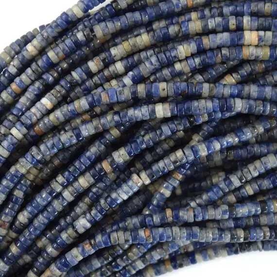 4mm Natural Blue Sodalite Heishi Disc Beads 15.5" Strand
