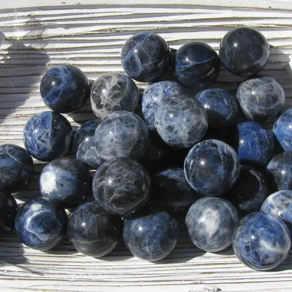 Blue Sodalite Crystal Stone Sphere For The Third Eye Chakra, Calming And Balancing Stone, Sodalite For Meditation And Intuition, Logic Stone