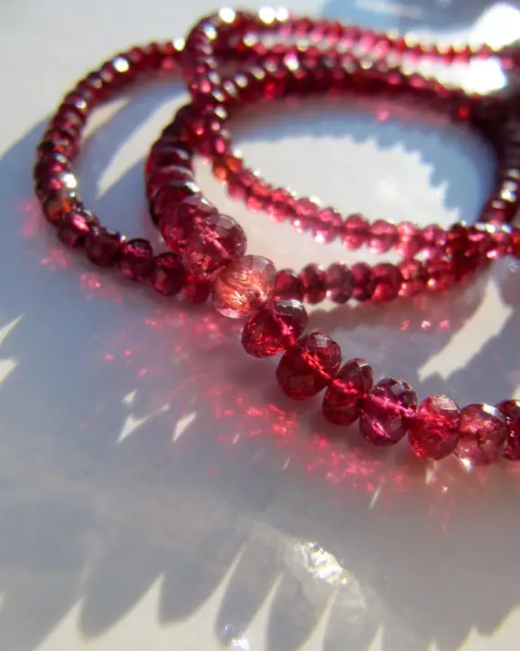 Red Spinel Rondelles • 2.25-3.70mm • Aaa Micro Faceted • Natural Genuine • Very Clean • Sparkling Red