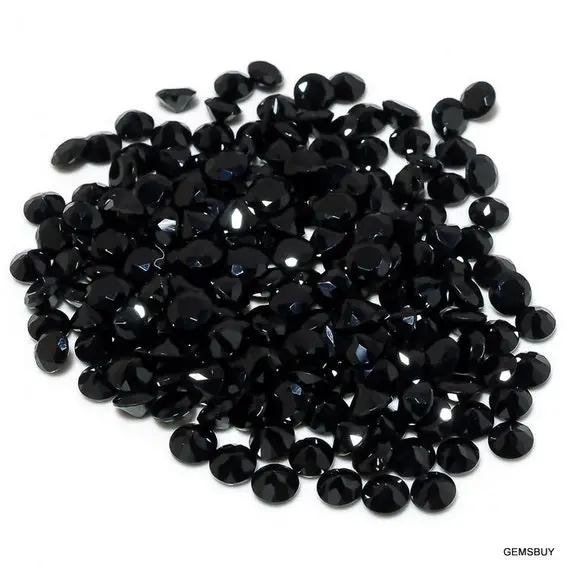50 Pieces 3mm Black Spinel Faceted Round Loose Gemstone, Black Spinel Round Faceted Gemstone, Black Spinel Faceted Loose Gemstone
