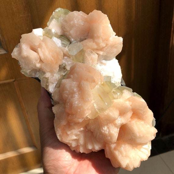 Large Pinkish-orange Apophyllite/stellerite/stilbite Specimen,unique Raw Orange Zeolite&apophyllite,apophyllite Cluster,meditation Crystal