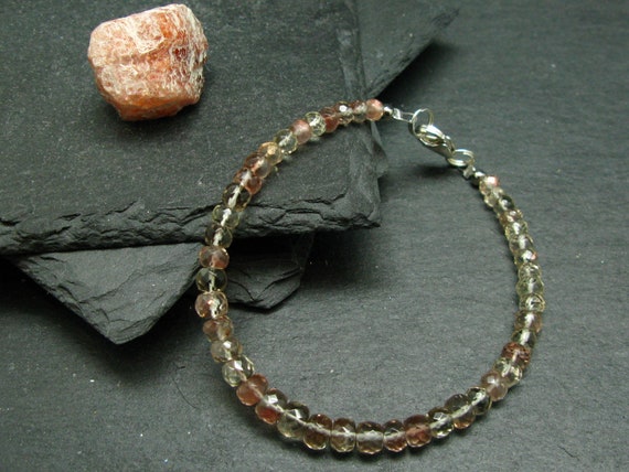 Aaa Grade Gem Oregon Sunstone Genuine Bracelet ~ 7 Inches  ~ 6mm Rondelle Beads