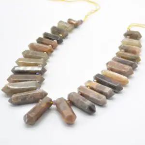 Shop Sunstone Pendants! High Quality Grade A Natural Black Sunstone Semi-Precious Gemstone Double Terminated Points Beads / Pendants – 14" strand | Natural genuine Sunstone pendants. Buy crystal jewelry, handmade handcrafted artisan jewelry for women.  Unique handmade gift ideas. #jewelry #beadedpendants #beadedjewelry #gift #shopping #handmadejewelry #fashion #style #product #pendants #affiliate #ad