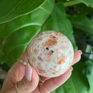 Shop Sunstone Shapes! Sunstone sphere | Natural genuine stones & crystals in various shapes & sizes. Buy raw cut, tumbled, or polished gemstones for making jewelry or crystal healing energy vibration raising reiki stones. #crystals #gemstones #crystalhealing #crystalsandgemstones #energyhealing #affiliate #ad
