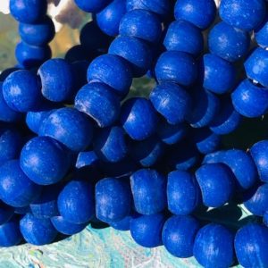 Shop Beads With Large Holes! SUPPLY:  50 Matte Royal Blue SeaGlass Crow Roller Beads – Macrame Beads – Large Hole Beads /Glass Beads . {O2-1565#1776} | Shop jewelry making and beading supplies, tools & findings for DIY jewelry making and crafts. #jewelrymaking #diyjewelry #jewelrycrafts #jewelrysupplies #beading #affiliate #ad