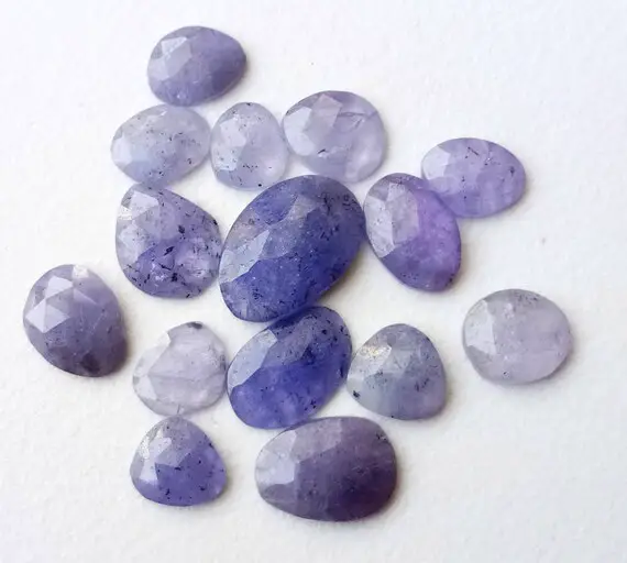 8-9mm Tanzanite Rose Cut Flat Back Cabochons, Natural Tanzanite Cabochons, Loose Tanzanite Stones For Jewelry (5pcs To 10pcs Options)