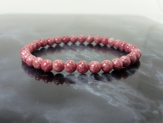 Genuine Thulite Bracelet 6mm, Natural Gemstone Bracelet, Women Men Beaded Bracelet, Healing Crystal Pink Mangan-zoisite Bracelet + Gift Bag Genuine Thulite Bracelet 6mm, Natural Gemstone Bracelet, Women Men Beaded Bracelet, Healing Crystal Pink Mangan-zoisite Bracelet + Gift Bag