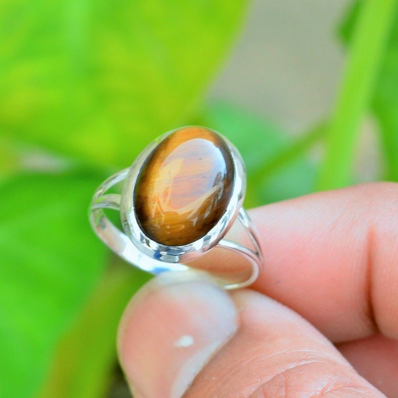 Attractive Sterling Silver Tiger Eye Ring, Silver Ring, Gift For Her, Unique Gift Ring, Designer Ring, Gemstone Ring, Handmade Ring,