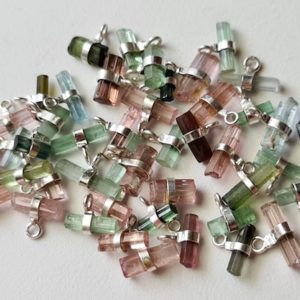 7.5-11mm Tourmaline Sticks Single Loop Connectors 5 Pc Natural Multi Tourmaline 925 Silver Connector Tourmaline Finding Silver Charm-PKSG183 | Natural genuine stones & crystals in various shapes & sizes. Buy raw cut, tumbled, or polished gemstones for making jewelry or crystal healing energy vibration raising reiki stones. #crystals #gemstones #crystalhealing #crystalsandgemstones #energyhealing #affiliate #ad