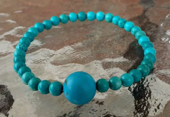 Gift For Girlfriend Gift Mom Gemstone Bracelet Healing Crystal Bracelet Birthstone Bracelet Turquoise Jewelry Mint Bracelet Simple Bracelet