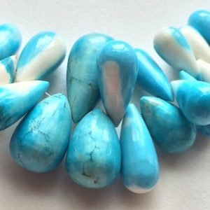 Shop Turquoise Bead Shapes! 4x6mm-11x21mm Turquoise Plain Drop Beads, Turquoise Plain Teardrop Briolettes,5 Inch, 38 Pcs, Turquoise For Jewelry – KRS353 | Natural genuine other-shape Turquoise beads for beading and jewelry making.  #jewelry #beads #beadedjewelry #diyjewelry #jewelrymaking #beadstore #beading #affiliate #ad