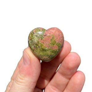 Shop Tumbled Unakite Crystals & Pocket Stones! Unakite Heart (~1.25") – Unakite Stone Heart – Unakite Tumbled Crystal Heart – Polished Unakite Stone Heart – Heart Shaped Chakra Stone | Natural genuine stones & crystals in various shapes & sizes. Buy raw cut, tumbled, or polished gemstones for making jewelry or crystal healing energy vibration raising reiki stones. #crystals #gemstones #crystalhealing #crystalsandgemstones #energyhealing #affiliate #ad