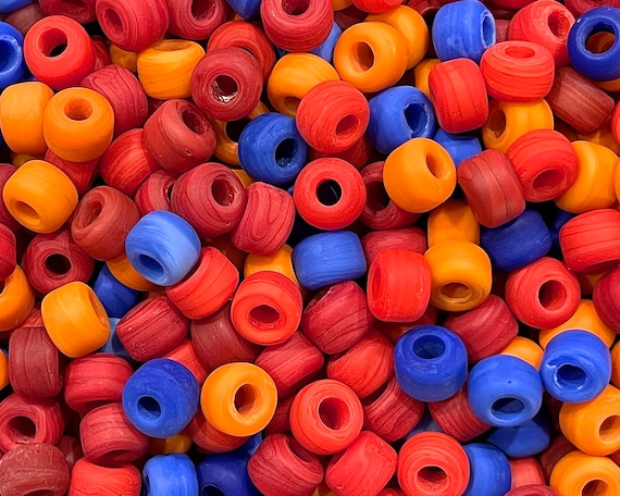 Best Seller: 50pcs - Mat Glass Crow Roller Beads - Macrame Beads - Large Hole Beads