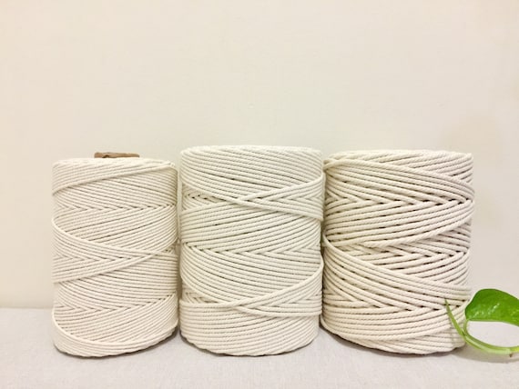 Natural Beige Macrame Cord: 100% Cotton 4 Ply Rope