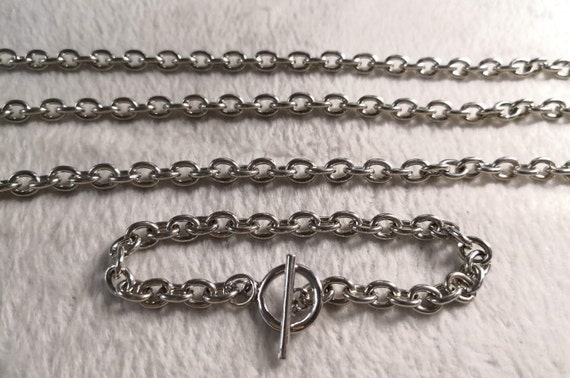 Stainless Steel Bracelet Chain ,7.8 Inches charm Bracelet Chain ,jewelry Making Chain ,lot Of 5 / 10 Pcs