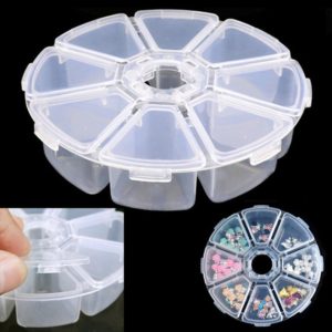 Shop Bead Storage Containers & Organizers! 8 Grids Round Storage Box,organizer containers case for DIY Nail art rhinestone Jewelry beads manicure accessory display tools(7002-154) | Shop jewelry making and beading supplies, tools & findings for DIY jewelry making and crafts. #jewelrymaking #diyjewelry #jewelrycrafts #jewelrysupplies #beading #affiliate #ad