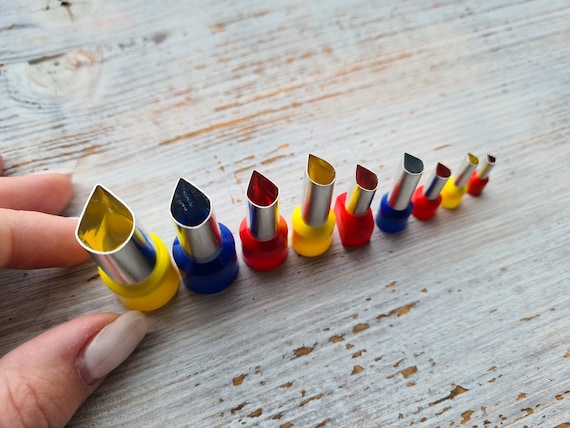 Set Of Metal Cutters "drops", 4, 5 Or 9 Pcs., ≈ 0.55-0.11 Inch (1.4cm - 0.3cm), Tools For Sugar Paste, Metal Clay, Miniatures