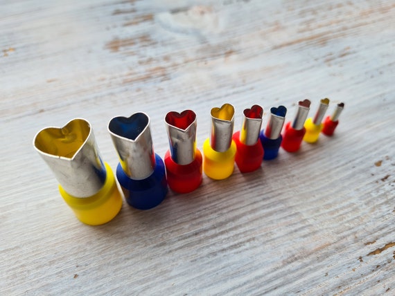 Set Of Metal Cutters "hearts", 4, 5 Or 9 Pcs., ≈ 0.55-0.11 Inch (1.4cm - 0.3cm), Tools For Sugar Paste, Metal Clay, Miniatures