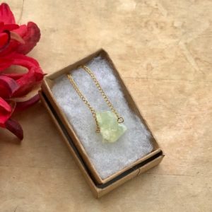Shop Prehnite Necklaces! A Crystal Gemstone , Prehnite Raw Stone Necklace, Gemstones Necklace | Natural genuine Prehnite necklaces. Buy crystal jewelry, handmade handcrafted artisan jewelry for women.  Unique handmade gift ideas. #jewelry #beadednecklaces #beadedjewelry #gift #shopping #handmadejewelry #fashion #style #product #necklaces #affiliate #ad