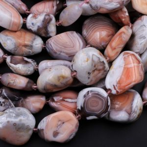 Shop Agate Chip & Nugget Beads! Pink Botswana Agate Nodule Beads Large Polished Freeform Geode Nugget Chunky Focal Pendant 15.5" Strand | Natural genuine chip Agate beads for beading and jewelry making.  #jewelry #beads #beadedjewelry #diyjewelry #jewelrymaking #beadstore #beading #affiliate #ad