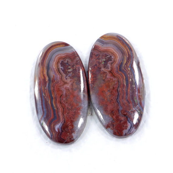 100% Natural Crazy Lace Agate Pair For Earring 13*25 Mm Oval Shape Crazy Lace Agate 20 Cts Red Brown Crazy Lace Agate Gemstone For Earring