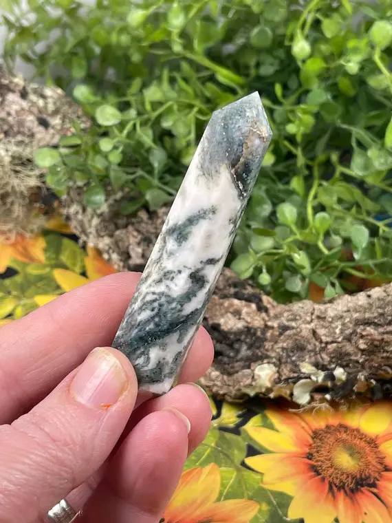 Tree Agate Point - Crystal Generator - Reiki Charged Crystal Tower - Earth Energy - New Beginnings - Connect With Nature Spirits #18
