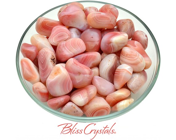 1 Apricot Pink Agate Tumbled Stone Aka Pink Agate Crystal #pa17