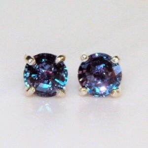 Shop Alexandrite Jewelry! Alexandrite 5mm Studs ~ Alexandrite Earrings ~ Alexandrite Earring Studs ~ Purple to Teal Color Change Alexandrite ~ June Birthstone | Natural genuine Alexandrite jewelry. Buy crystal jewelry, handmade handcrafted artisan jewelry for women.  Unique handmade gift ideas. #jewelry #beadedjewelry #beadedjewelry #gift #shopping #handmadejewelry #fashion #style #product #jewelry #affiliate #ad