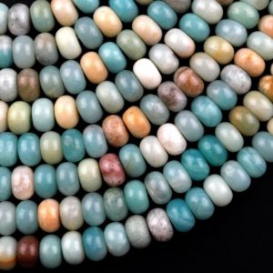 Natural Amazonite Smooth Rondelle 6mm 8mm Beads 15.5" Strand | Natural genuine rondelle Amazonite beads for beading and jewelry making.  #jewelry #beads #beadedjewelry #diyjewelry #jewelrymaking #beadstore #beading #affiliate #ad