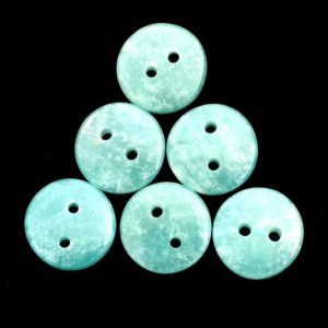 Shop Amazonite Round Beads! Natural Amazonite 14x3mm Round Gemstone Buttons | Green Amazonite Loose Gemstone Buttons | 1.5mm Double Hole Semi Precious Smooth Buttons | Natural genuine round Amazonite beads for beading and jewelry making.  #jewelry #beads #beadedjewelry #diyjewelry #jewelrymaking #beadstore #beading #affiliate #ad