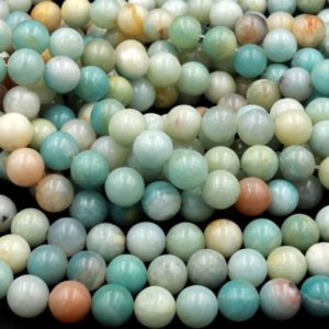 Natural Amazonite Round Beads 3mm 4mm 6mm 8mm 10mm A Grade Multicolor Amazonite 15.5" Strand | Natural genuine round Amazonite beads for beading and jewelry making.  #jewelry #beads #beadedjewelry #diyjewelry #jewelrymaking #beadstore #beading #affiliate #ad