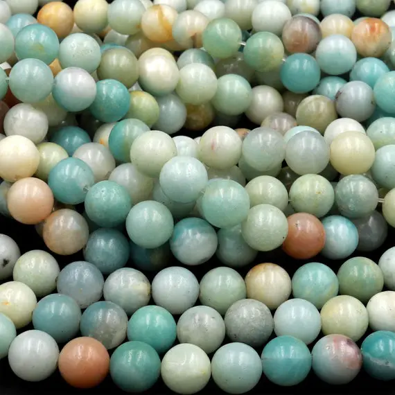 Natural Amazonite Round Beads 3mm 4mm 6mm 8mm 10mm A Grade Multicolor Amazonite 15.5" Strand