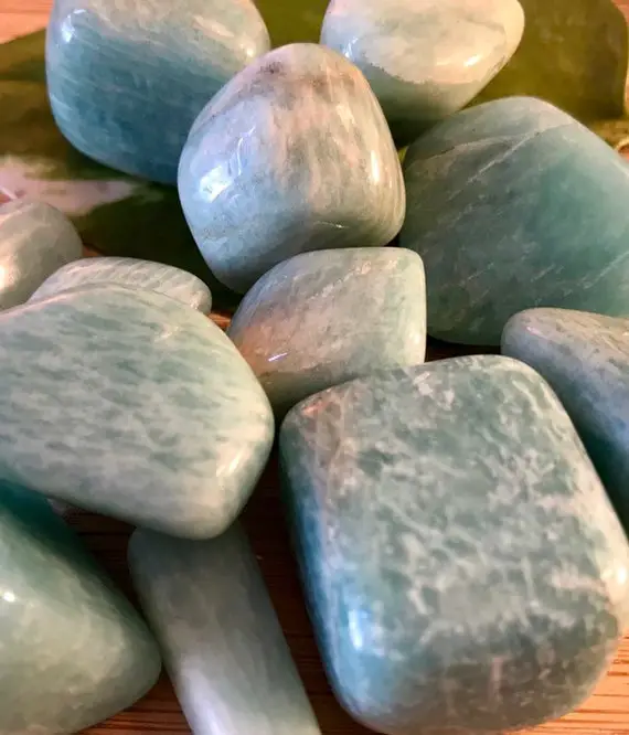Tumble Amazonite Stones Set With Gift Bag And Note