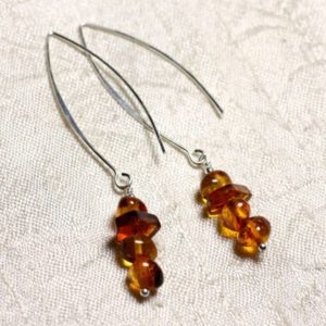Shop Amber Earrings! Boucles oreilles argent 925 Longs crochets et Ambre naturelle 7-10mm | Natural genuine Amber earrings. Buy crystal jewelry, handmade handcrafted artisan jewelry for women.  Unique handmade gift ideas. #jewelry #beadedearrings #beadedjewelry #gift #shopping #handmadejewelry #fashion #style #product #earrings #affiliate #ad